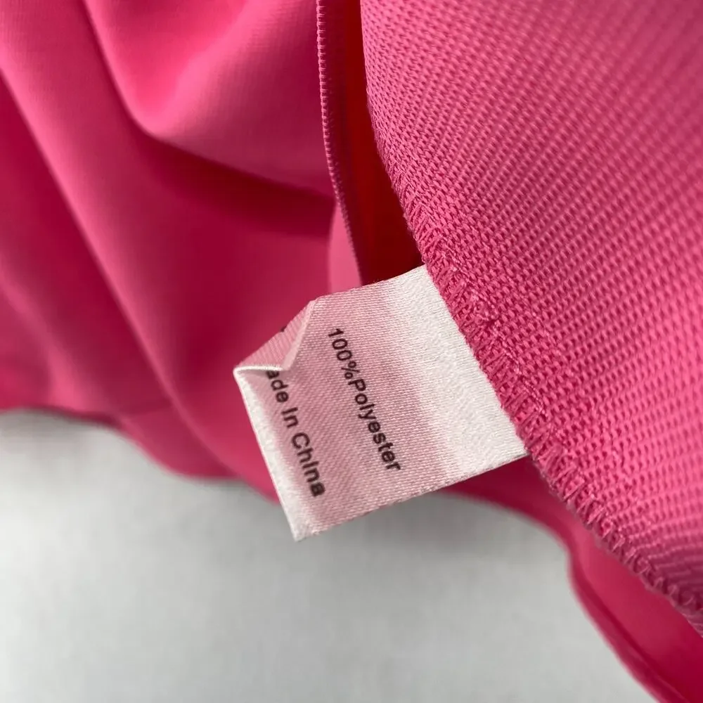 TUCKERNUCK Top XS Shirred Ruffle Off the Shoulder Long Sleeve Blouse Pink - Picture 10 of 13